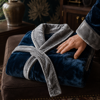 Peignoir polaire à col châle pour homme