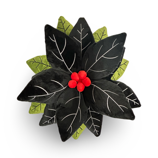 Black Poinsettia 21" Throw Pillow