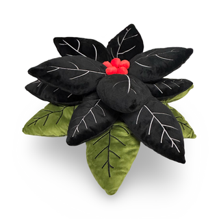 Black Poinsettia 21" Throw Pillow