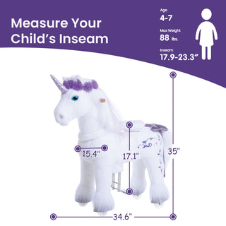 Model X® Purple Ride on Unicorn for Age 4-7