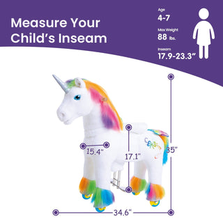 Model X® Ride on Rainbow Unicorn for Age 4-7
