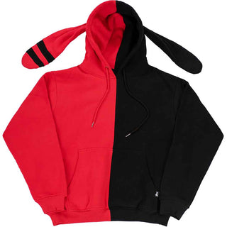 Bunny Ear Hoodie Red Black