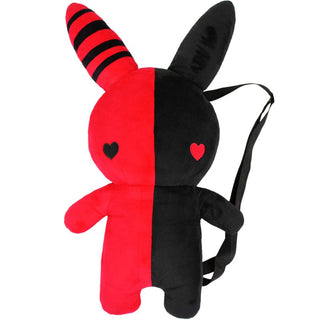 Rabbit Plush Backpack 24" (Red/Black) Plushie Depot
