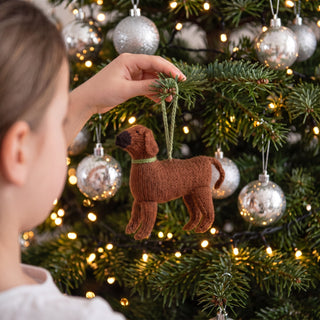 Rhodesian Ridgeback Hand Knit Christmas Ornament