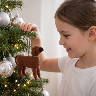 Rhodesian Ridgeback Hand Knit Christmas Ornament