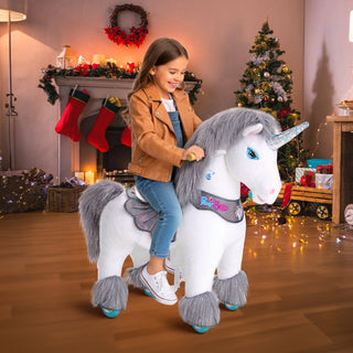 Model Y® Grey Unicorn Rideable Toy for Age 3-4