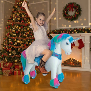 Model Y® Rainbow Unicorn Rideable Toy for Age 3-4