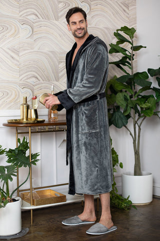 Men's Hooded Plush Robe Plushie Depot