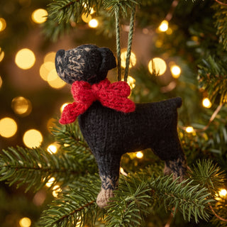 Rottweiler Dog Hand Knit Christmas Ornament
