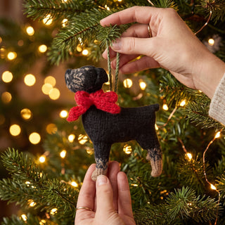 Rottweiler Dog Hand Knit Christmas Ornament