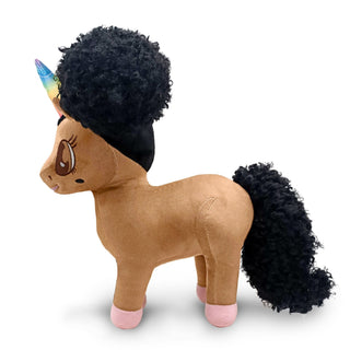 Brandy Unicorn Plush Toy with Afro Puffs - 15 inch | Plushie Depot