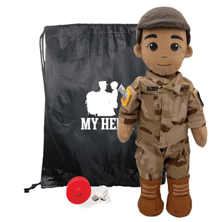 My Hero™ Army Soldier Daddy Doll | Custom Recordable Plush Male Tan Brown