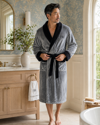 Peignoir polaire à col châle pour homme
