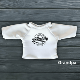 My Hero™ Custom Doll T-Shirt For Grandparents & More Grandpa – World’s Best Grandpa Stretch-Fit Doll & Teddy Bear Shirt