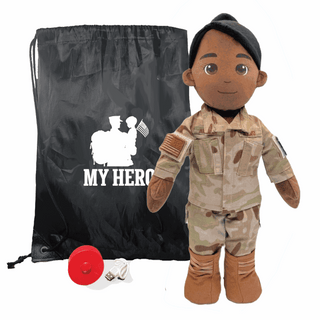 My Hero™ Daddy Doll Air Force | Custom Recordable Plush Female Dark Black