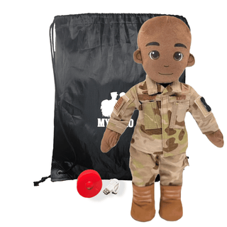 My Hero™ Daddy Doll Air Force | Custom Recordable Plush Male Dark Bald