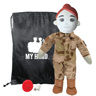 My Hero™ Daddy Doll Air Force | Custom Recordable Plush Female Fair Red