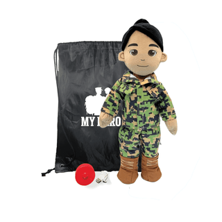 My Hero™ Daddy Doll Marine | Custom Recordable Plush Female Tan Black