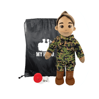 My Hero™ Daddy Doll Marine | Custom Recordable Plush Female Tan Brown