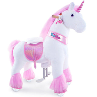 Model U Ride-On Plush Unicorn Age 4-8 Pink | Plushie Depot