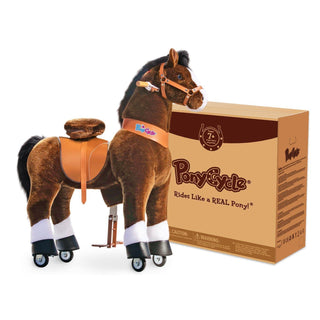 PonyCycle Large Ride On Horse - Chocolate | Plushie Depot