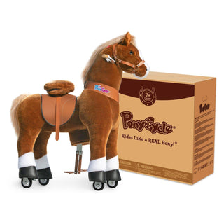 PonyCycle Large Ride On Horse Toy - Brown | Plushie Depot