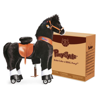 PonyCycle Large Ride On Horse Toy - Black | Plushie Depot