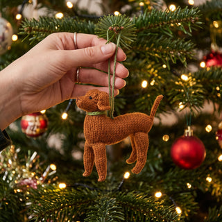 Vizsla Hand Knit Christmas Ornament