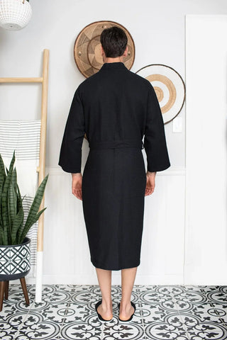 Peignoir de bain kimono gaufré pour homme - Absorbant et léger