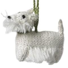 West Highland Terrier (Westie) Dog Hand Knit Christmas Ornament Arcadia Home