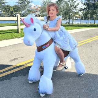 Jouet à enfourcher licorne modèle U, 3 à 5 ans, blanc