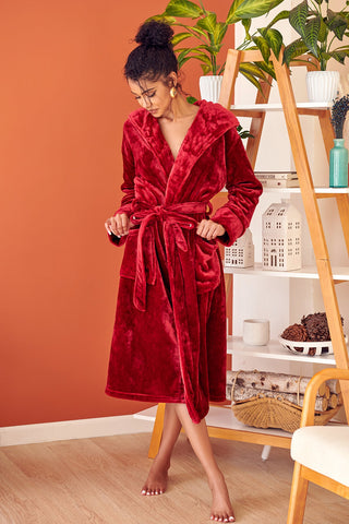 Women's Hooded Plush Robes Plushie Depot