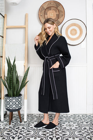 Women's Piped Waffle Robes Plushie Depot