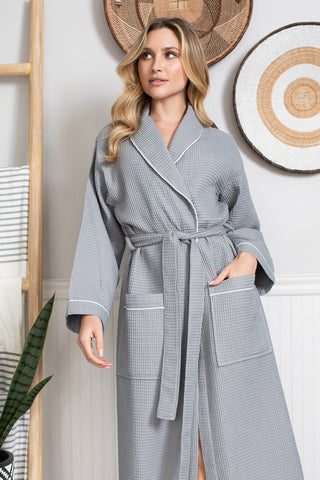 Women's Piped Waffle Robes Plushie Depot