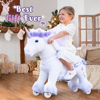 Ride on Unicorn for Age 3-5 Purple Model X | Plushie Depot