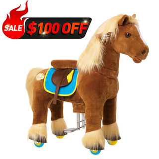 Model X® Horse Ride On Toy for Age 4-7 Brown