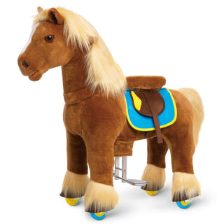 Horse Ride On Toy for Age 4-8 Brown Model X | Plushie Depot