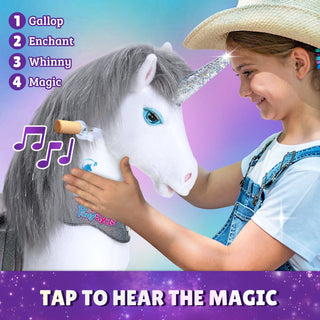 Model Y® Grey Unicorn Rideable Toy for Age 3-4