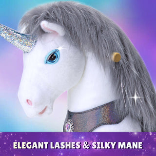 Model Y® Grey Unicorn Rideable Toy for Age 3-4