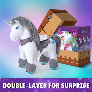 Model Y® Grey Unicorn Rideable Toy for Age 3-4