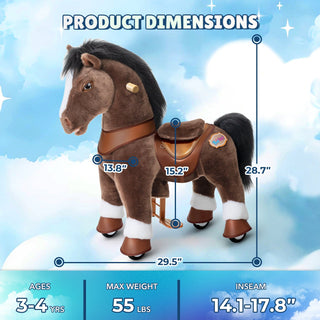 Model Y® Chocolate Brown Horse Rideable Toy for Age 3-4