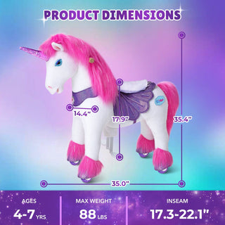 Model Y® Unicorn Ride-On Toy Age 4–7 – Pink/Purple