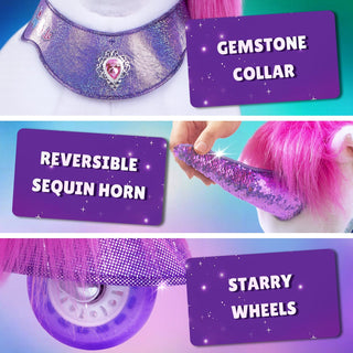 Model Y® Pink/Purple Unicorn Rideable Toy for Age 4-7