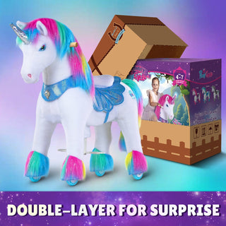 Model Y® Rainbow Unicorn Rideable Toy for Age 4-7