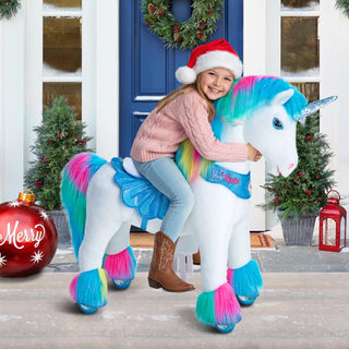 Model Y® Rainbow Unicorn Rideable Toy for Age 4-7