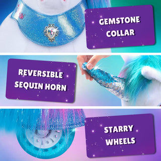 Model Y® Rainbow Unicorn Rideable Toy for Age 3-4