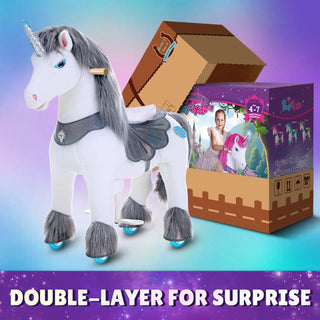 Model Y® Grey Unicorn Rideable Toy for Age 4-7