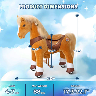 Model Y® Light Brown Horse Rideable Toy for Age 4-7