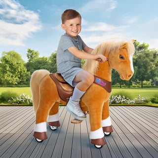 Model Y® Horse Ride-On Toy Age 4–7 – Light Brown
