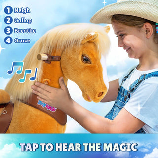 Model Y® Light Brown Horse Rideable Toy for Age 3-4